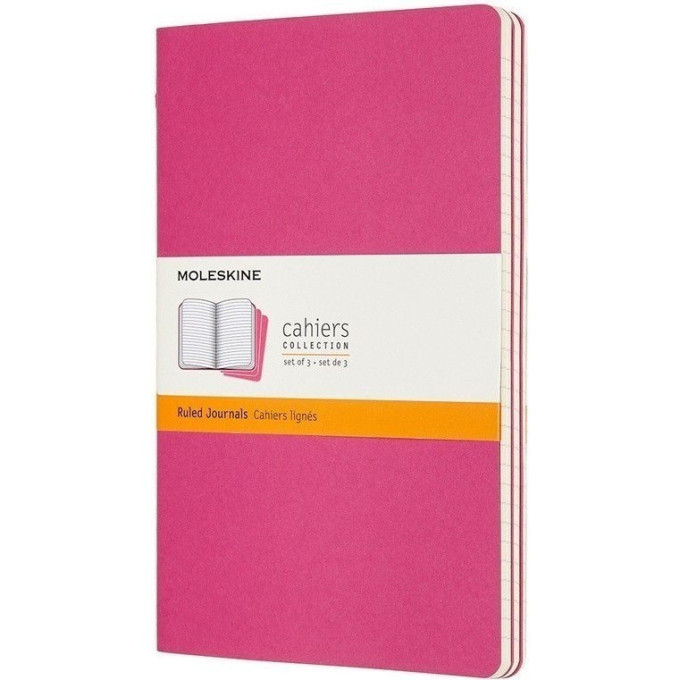 Блокнот MOLESKINE Cahier Journal Large, линейка, неон-розовый CH016D17